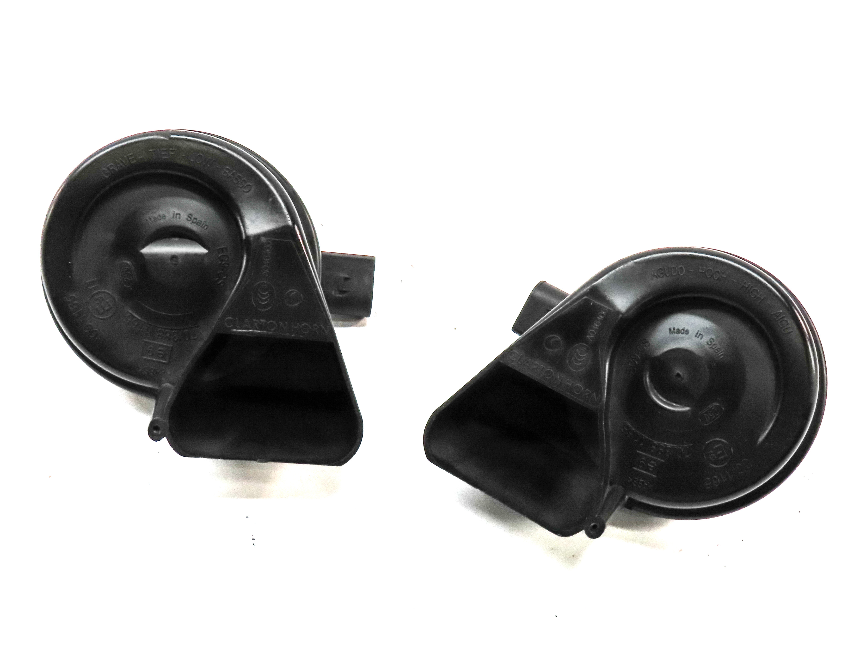 2007-2015 AUDI Q7 R8 (4L 4S) HIGH & LOW TONE NOTE SIGNAL SAFETY HORN SET-2 — exact item pictured